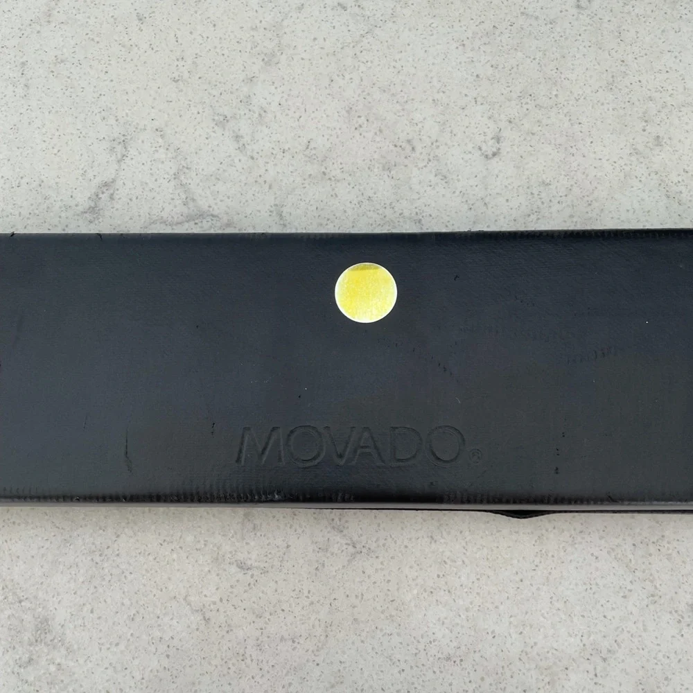 MOVADO The Museum Watch black leather & gold accents excellent condition! - Picture 3 of 10